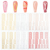 Olycraft 12Pcs 6 Colors Imitation Metal Line Nail Art Stickers MRMJ-OC0003-93-1