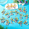Alloy Resin Polygon Keychains KEYC-TADJ0002-03G-D-3
