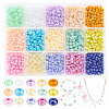 15 Colors Glass Seed Beads SEED-PH0012-08-WH-1