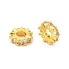 Brass Micro Pave Clear Cubic Zirconia Beads KK-R216-12G-2