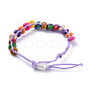 Waxed Cotton Cord Bracelets BJEW-JB04495-04-3