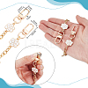 Alloy Enamel Flower Brass Cable Chains Bag Extender Chains HJEW-PH01995-3
