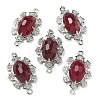 Natural Mixed stone Faceted Oval Connector Charms G-G181-06P-2