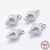 Anti-Tarnish Rhodium Plated 925 Sterling Silver Box Clasps STER-F037-012P-4