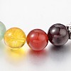 Chips and Round Chakra Natural Gemstone Beaded Stretch Bracelets BJEW-JB01990-3