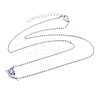 Brass Pave Cubic Zirconia Rectangle and Heart Pendant Cable Chain Necklaces KK-CBAB173-04P-07-4