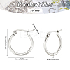 20 Pairs 201 Stainless Steel Hoop Earrings STAS-UN0022-38-3