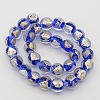 Handmade Gold and Silver Foil Glass Round Beads Strands FOIL-L002-A-01-2