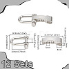 12 Sets Alloy Shackle Clasps FIND-UN0010-30-3