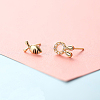 Brass Micro Pave Clear Cubic Zirconia Stud Earrings FS-WGE47D1-10-1
