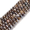 Electroplated Natural Agate Round Beads Strands G-L598-A01-01B-2