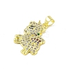 Brass Micro Pave Cubic Zirconia Pendants KK-E111-26G-2