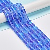 Frosted Transparent Glass Beads Strands X-FGLA-M002-01E-2