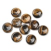 Natural Tiger Eye China Safety Buckle Pendants G-B052-11-1
