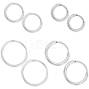 8Pcs 4 Styles Hypoallergenic F136 Implant Grade Pure Titanium Hoop Earrings EJEW-BBC0001-86-1