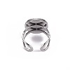 201 Stainless Steel Cuff Pad Ring Settings X-STAS-S080-040C-P-3