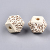 Painted Natural Wood Beads WOOD-T021-51B-12-2