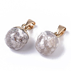 Top Golden Plated Natural Cherry Blossom Agate Pendants G-T131-03M-2