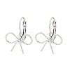 Bowknot Brass Leverback Earrings EJEW-A150-04A-P-4