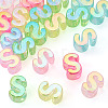 20Pcs UV Plating Transparent Acrylic European Beads OACR-TADJ0001-19S-2