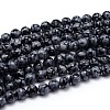 Natural Snowflake Obsidian Round Bead Strands G-J303-09-10mm-1