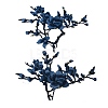 Flower & Branch Pattern Polyester Fabrics Computerized Embroidery Cloth Sew on Appliques PATC-WH0009-05D-2