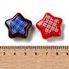 Tartan Pattern Printed Opaque Acrylic European Beads OACR-P038-06C-M-3