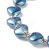 Bling Heart Glass Beads Stretch Bracelet for Women Girl BJEW-JB07249-6