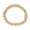 Electroplated Natural Lava Rock Round Beads Stretch Bracelets for Women Men BJEW-JB11982-01-2