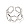 304 Stainless Steel Circle Ring Wrap Open Cuff Ring for Women RJEW-E066-03P-2