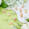 24Pcs 6 Colors UV Plating Printed Transparent Acrylic Beads TACR-DC0001-11-4