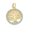 Brass Rhinestone Pendants RB-CBACCCF-04G-1