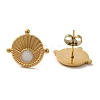 Ion Plating(IP) 304 Stainless Steel Flat Round Stud Earrings X-EJEW-C114-02G-1
