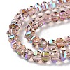 Transparent Electroplate Glass Beads Strands GLAA-Q099-C01-04-3