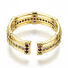 Brass Micro Pave Cubic Zirconia Cuff Rings RJEW-T016-10G-NF-3