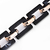Imitation Gemstone Style Acrylic Handmade Rectangle Link Chains X-AJEW-JB00518-02-3