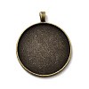 Vintage Tibetan Style Alloy Large Pendant Cabochon Settings TIBEP-M018-117AB-NF-1