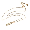 304 Stainless Steel Micro Pave Clear Cubic Zirconia Pea Pendant Necklaces for Women NJEW-U045-02G-2