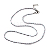 2MM Braided Round Polycotton Cord Necklace Making with Alloy Lobster Claws Clasps and Iron End Chains NJEW-Q031-01B-2