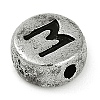 925 Sterling Silver Flat Round with Letter Beads LS-STER-G044-01AS-M-2