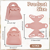 12Pcs Folding Hollow Heart Bag Shaped PU Leather Candy Gift Tote Boxes for Christmas Party Wedding Favors ABAG-AR0001-10-2