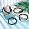 Natural Coconut Shell & Gemstone Beaded Stretch Bracelet BJEW-JB07991-2