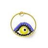 Glass Seed Beaded Evil Eye Pendants PALLOY-MZ00532-03-1