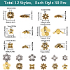 360Pcs 12 Styles Tibetan Style Alloy Bead Cap FIND-SC0008-81-2