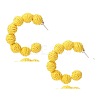 C-Shaped with Round Alloy Raffia Stud Earrings FS-WG1D567-07-1