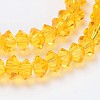 Faceted Bicone Transparent Glass Bead Strands GLAA-J082-A14-1