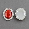 Shining Flat Back Faceted Oval Acrylic Rhinestone Cabochons RB-S020-08-B10-1