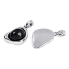 Black Glass Pendants KK-U043-52P-04-2