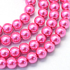Baking Paint Pearlized Glass Pearl Round Bead Strands X-HY-Q003-6mm-54-1