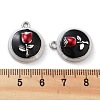 Rack Plating Alloy Enamel Pendants PALLOY-F311-12P-3